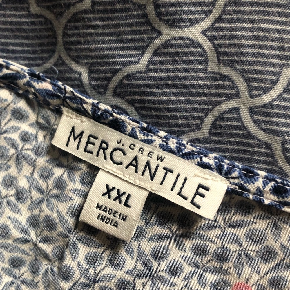 J. Crew Mercantile Blue Pink White Floral V Neck Ruffle Hi Low Dress Siz… - Picture 5 of 7